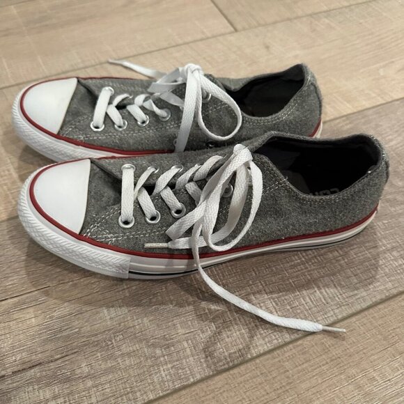 CONVERSE GRAY FLEECE SNEAKER SHOES SIZE WOMENS 7 540339F - Picture 4 of 9